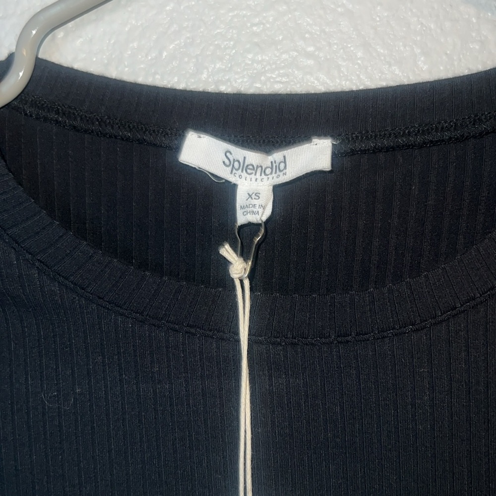 Splendid Black Ribbed Top - Picture 3 of 6